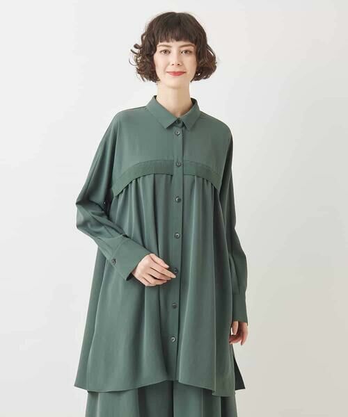 HIROKO BIS / ヒロコビス チュニック | リブアクセントフレアチュニックブラウス /洗える | 詳細8