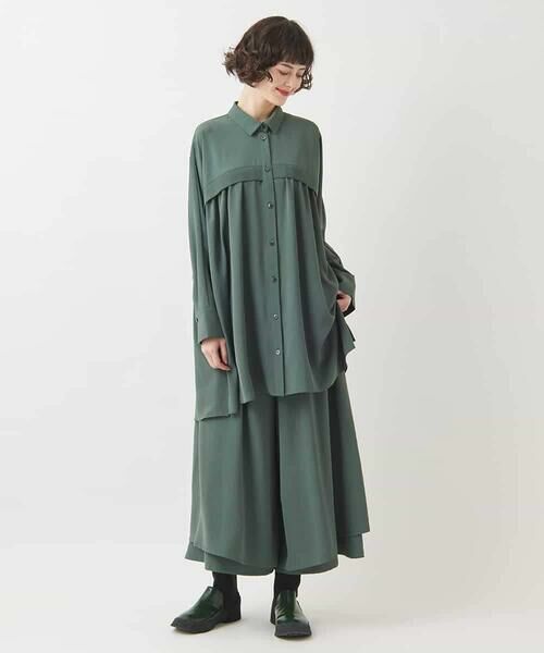 HIROKO BIS / ヒロコビス チュニック | リブアクセントフレアチュニックブラウス /洗える | 詳細9