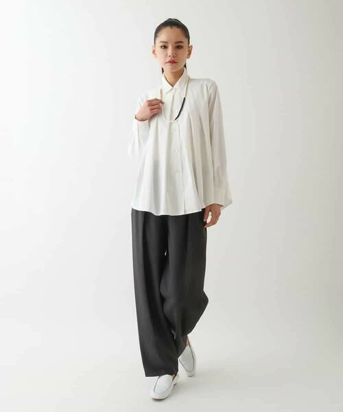 HIROKO BIS / ヒロコビス シャツ・ブラウス | フロントデザインタックブラウス /洗濯機で洗える | 詳細9