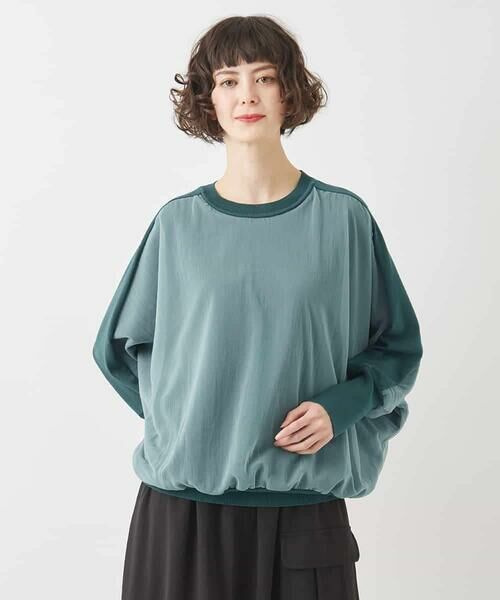 HIROKO BIS/ヒロコビス ジョイントデザインドルマンニットプルオーバー カーキ M HIROKO BIS/ヒロコビス ジョイントデザインドルマンニットプルオーバー カーキ M