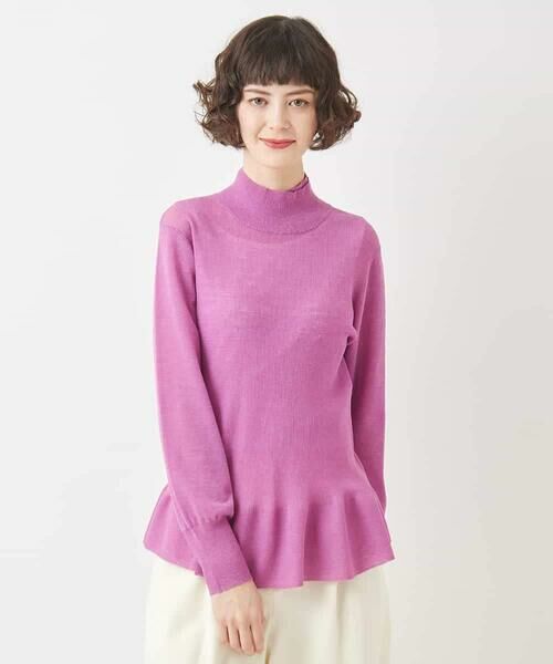 HIROKO BIS / ヒロコビス ニット・セーター | ダブルハイネックペプラムニットプルオーバー | 詳細8
