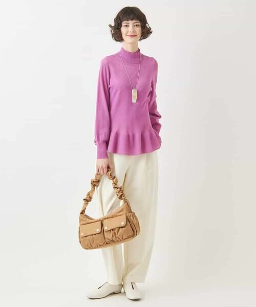 HIROKO BIS / ヒロコビス ニット・セーター | ダブルハイネックペプラムニットプルオーバー | 詳細9