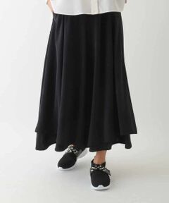 HIROKO BIS / ヒロコビス その他パンツ | レイヤードヘムドレープフレアパンツ /洗える