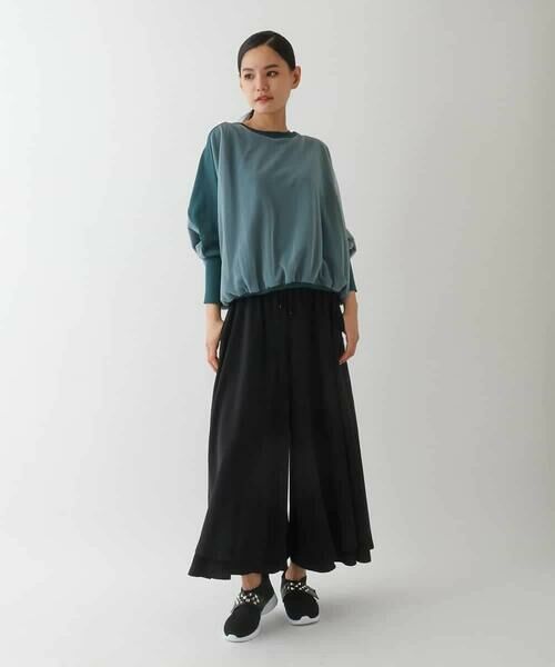 HIROKO BIS / ヒロコビス その他パンツ | レイヤードヘムドレープフレアパンツ /洗える | 詳細14