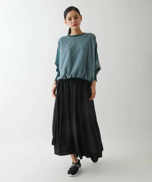 HIROKO BIS / ヒロコビス その他パンツ | レイヤードヘムドレープフレアパンツ /洗える | 詳細15