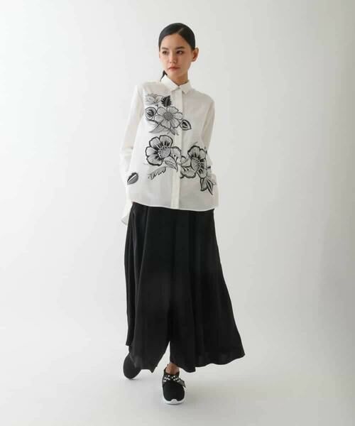 HIROKO BIS / ヒロコビス その他パンツ | レイヤードヘムドレープフレアパンツ /洗える | 詳細16