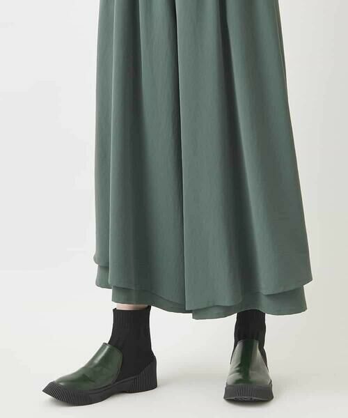 HIROKO BIS / ヒロコビス その他パンツ | レイヤードヘムドレープフレアパンツ /洗える | 詳細5