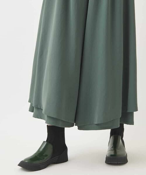 HIROKO BIS / ヒロコビス その他パンツ | レイヤードヘムドレープフレアパンツ /洗える | 詳細6