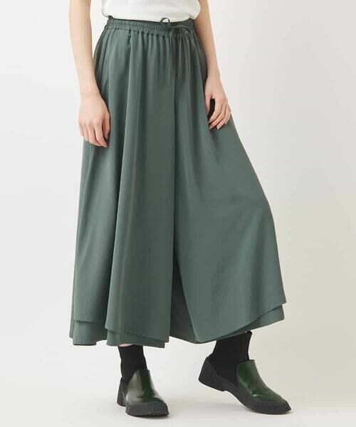 HIROKO BIS / ヒロコビス その他パンツ | レイヤードヘムドレープフレアパンツ /洗える | 詳細9