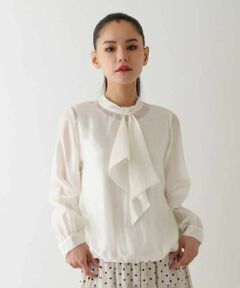 HIROKO BIS / ヒロコビス シャツ・ブラウス | ボウタイ風ギャザーヘムブラウス