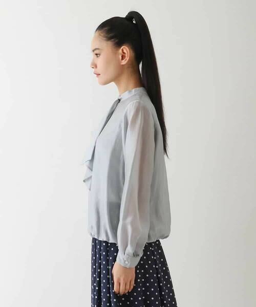 HIROKO BIS / ヒロコビス シャツ・ブラウス | ボウタイ風ギャザーヘムブラウス | 詳細1