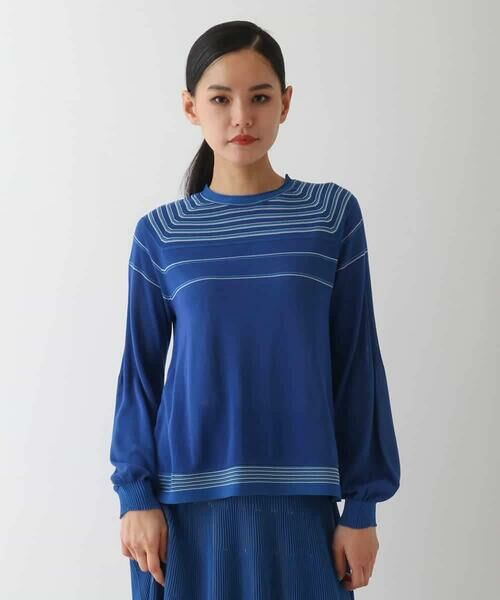 HIROKO BIS / ヒロコビス ニット・セーター | ホールガーメントボーダー柄ニットプルオーバー | 詳細1