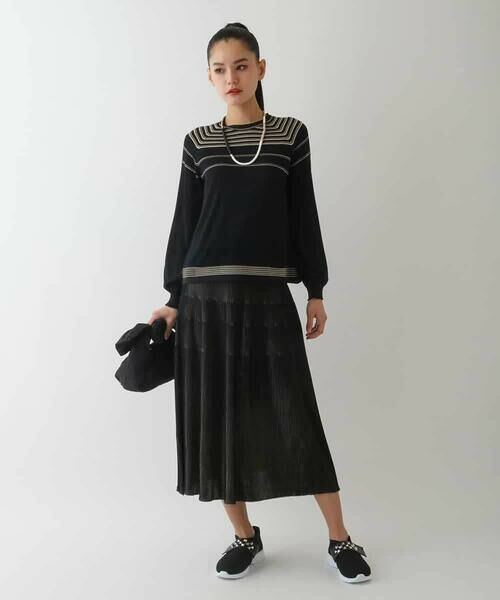 HIROKO BIS / ヒロコビス ニット・セーター | ホールガーメントボーダー柄ニットプルオーバー | 詳細11