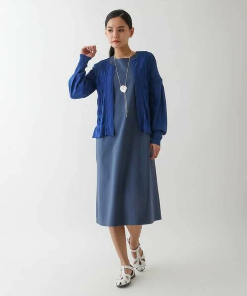 HIROKO BIS / ヒロコビス カーディガン・ボレロ | シャーリングニットジップカーディガン | 詳細10