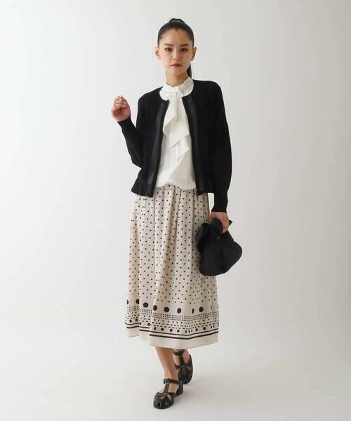 HIROKO BIS / ヒロコビス カーディガン・ボレロ | シャーリングニットジップカーディガン | 詳細12