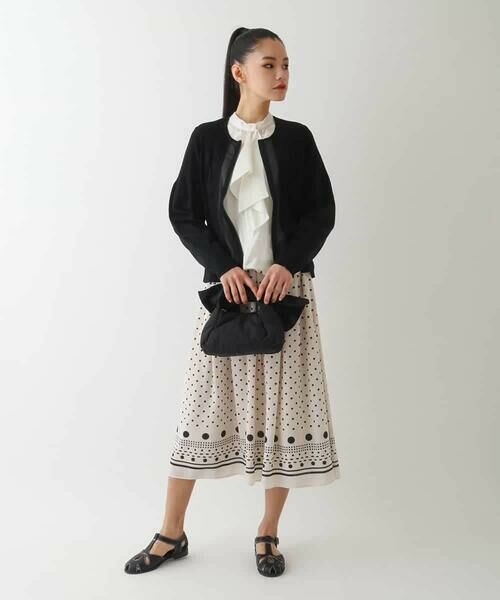 HIROKO BIS / ヒロコビス カーディガン・ボレロ | シャーリングニットジップカーディガン | 詳細13