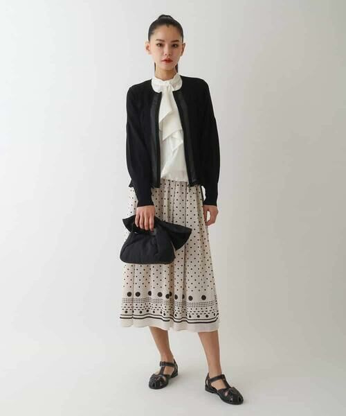 HIROKO BIS / ヒロコビス カーディガン・ボレロ | シャーリングニットジップカーディガン | 詳細14