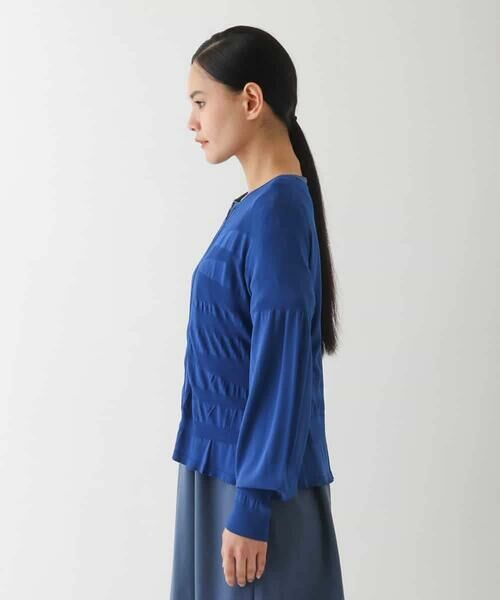 HIROKO BIS / ヒロコビス カーディガン・ボレロ | シャーリングニットジップカーディガン | 詳細2