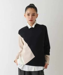 HIROKO BIS / ヒロコビス ニット・セーター | パターン切り替えデザインニットプルオーバー
