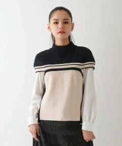 HIROKO BIS / ヒロコビス ベスト | カラーブロッキングニットジレ