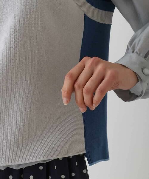 HIROKO BIS / ヒロコビス ベスト | カラーブロッキングニットジレ | 詳細11