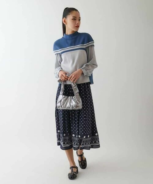 HIROKO BIS / ヒロコビス ベスト | カラーブロッキングニットジレ | 詳細2