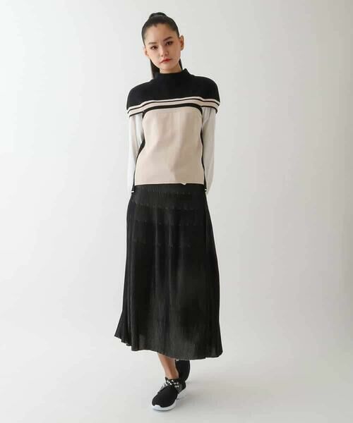 HIROKO BIS / ヒロコビス ベスト | カラーブロッキングニットジレ | 詳細4