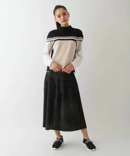 HIROKO BIS / ヒロコビス ベスト | カラーブロッキングニットジレ | 詳細5