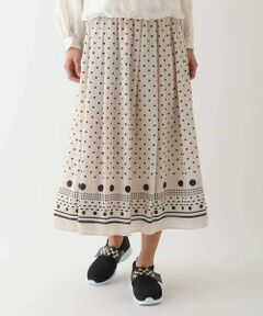 HIROKO BIS / ヒロコビス ロング・マキシ丈スカート | ドット柄スカーフプリントスカート