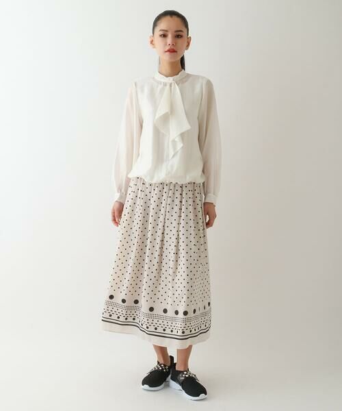 HIROKO BIS / ヒロコビス ロング・マキシ丈スカート | ドット柄スカーフプリントスカート | 詳細10