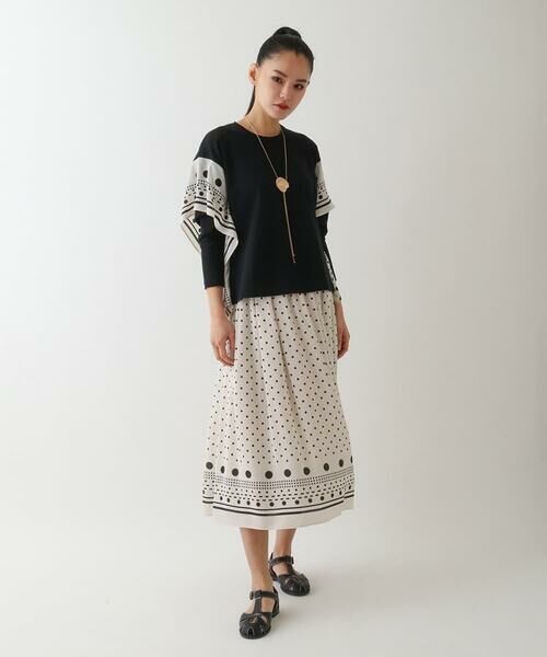 HIROKO BIS / ヒロコビス ロング・マキシ丈スカート | ドット柄スカーフプリントスカート | 詳細14