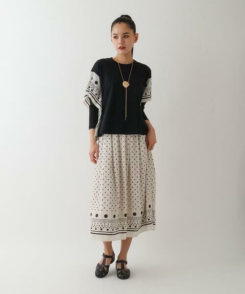 HIROKO BIS / ヒロコビス ロング・マキシ丈スカート | ドット柄スカーフプリントスカート | 詳細15