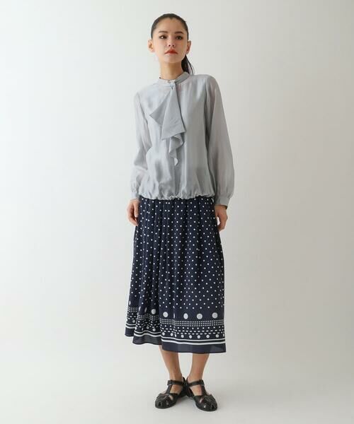 HIROKO BIS / ヒロコビス ロング・マキシ丈スカート | ドット柄スカーフプリントスカート | 詳細8