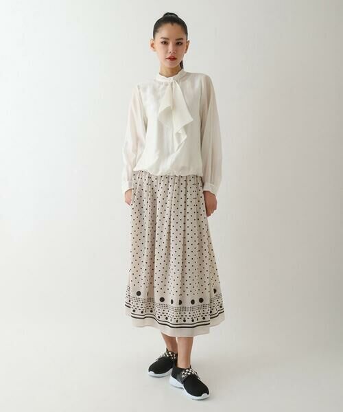 HIROKO BIS / ヒロコビス ロング・マキシ丈スカート | ドット柄スカーフプリントスカート | 詳細9