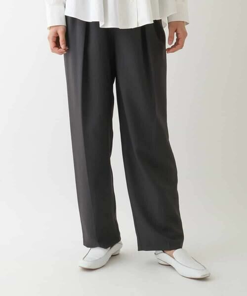 HIROKO BIS / ヒロコビス その他パンツ | ストレッチセンタープレスパンツ(グレー)