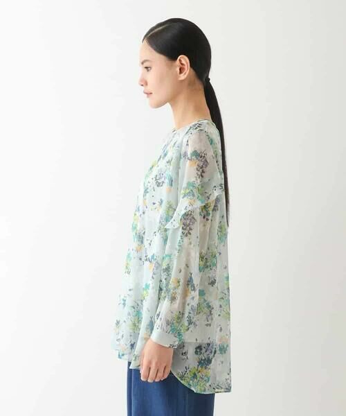HIROKO BIS / ヒロコビス チュニック | フラワープリントチュニック丈ブラウス | 詳細1