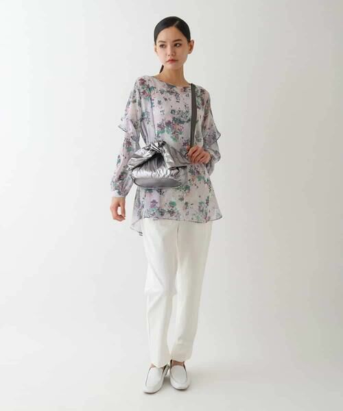 HIROKO BIS / ヒロコビス チュニック | フラワープリントチュニック丈ブラウス | 詳細15