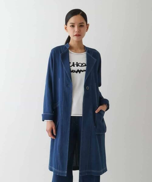 HIROKO BIS / ヒロコビス その他アウター | 二重織りガーゼライトデニムコート | 詳細11