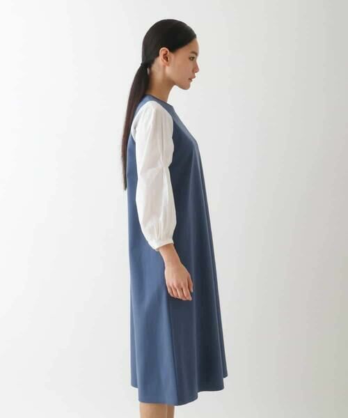 HIROKO BIS / ヒロコビス ロング・マキシ丈ワンピース | 異素材切り替えデザインワンピース | 詳細1