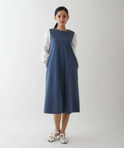HIROKO BIS / ヒロコビス ロング・マキシ丈ワンピース | 異素材切り替えデザインワンピース | 詳細11