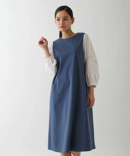 HIROKO BIS / ヒロコビス ロング・マキシ丈ワンピース | 異素材切り替えデザインワンピース | 詳細8