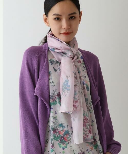 HIROKO BIS / ヒロコビス マフラー・ショール・スヌード・ストール | フラワープリントシルクストール | 詳細7
