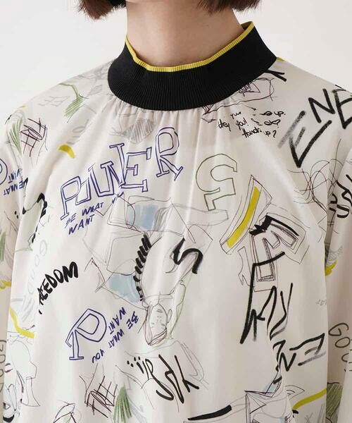 HIROKO BIS / ヒロコビス シャツ・ブラウス | ポップアートリブジョイントブラウス /洗える | 詳細3