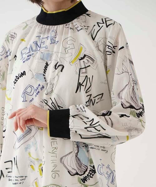 HIROKO BIS / ヒロコビス シャツ・ブラウス | ポップアートリブジョイントブラウス /洗える | 詳細5