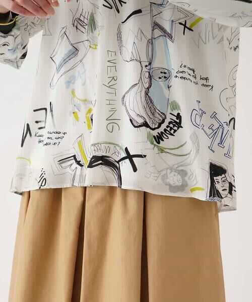 HIROKO BIS / ヒロコビス シャツ・ブラウス | ポップアートリブジョイントブラウス /洗える | 詳細6