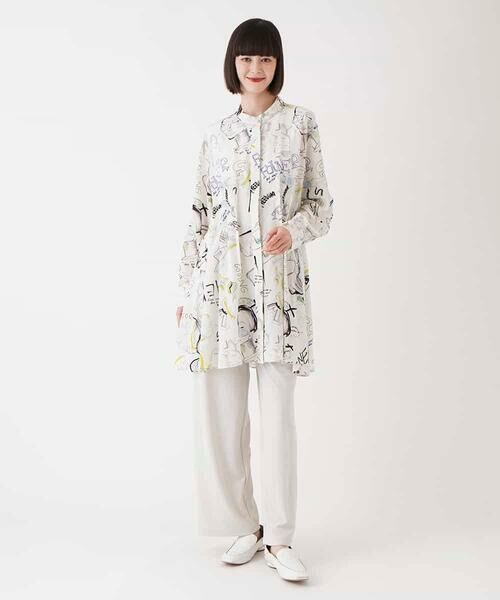 HIROKO BIS / ヒロコビス チュニック | ポップアートデザインチュニック丈ブラウス /洗濯機で洗える | 詳細9