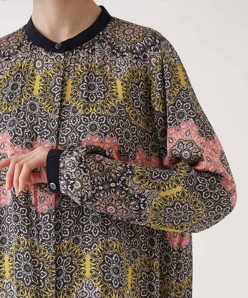 HIROKO BIS / ヒロコビス チュニック | ヴィンテージ風総柄ブラウス /洗濯機で洗える | 詳細4
