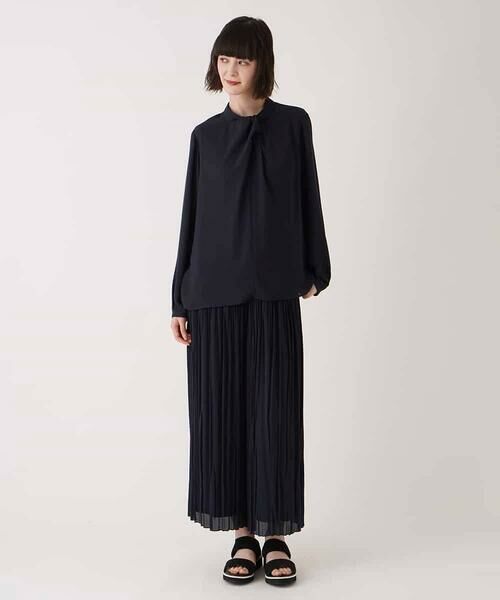 HIROKO BIS / ヒロコビス シャツ・ブラウス | ドレープアクセントジョーゼットブラウス /洗濯機で洗える | 詳細13