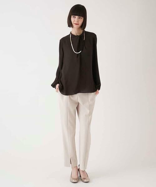 HIROKO BIS / ヒロコビス シャツ・ブラウス | ドレープアクセントジョーゼットブラウス /洗濯機で洗える | 詳細9