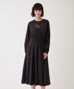美品✨HIROKO BIS レースワンピース 黒 洗える】ベロア刺繍レースIライン半袖ワンピース | HIROKO BIS